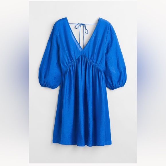 H&M V- Neck Dress- Blue, size Small - Picture 1 of 7